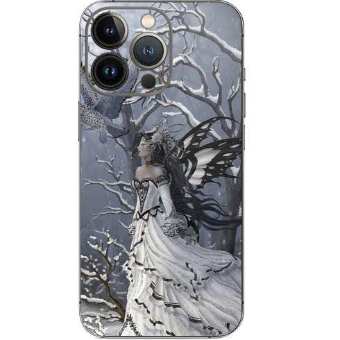 Fairy with Owl in Snow by Nene Thomas iPhone 14 Pro Skin